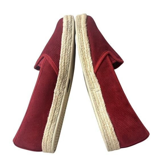 Clarks Collection Womens 9.5 W Comfort Casual Red Fabric Espadrille Slip On Flat - Picture 6 of 11